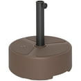 thumbnail image 2 of Outsunny Patio Umbrella Base Holder, Outdoor Umbrella Stand Base, Filled Up to 44lbs with Stand or 40lbs with Water for Garden, Poolside, Brown, 2 of 9