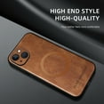 thumbnail image 3 of for iPhone 13 Premium PU Leather + TPU Back Case, Magsafe Anti-Scratch Lightweight Ultra Slim Shockproof Protective Anti-Fall Business Phone Case for iPhone 13, Brown, 3 of 9
