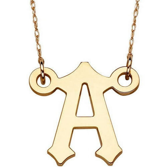 10kt Gold Initial Pendant Necklace, 20", Select Letter