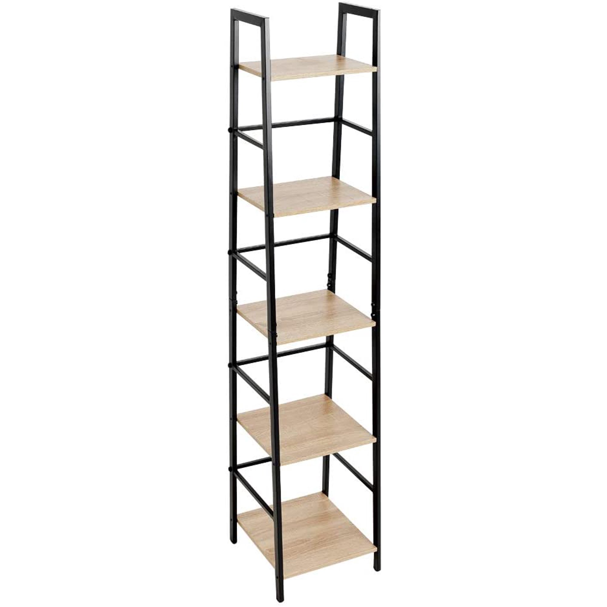 C Hopetree Ladder Shelf Bookcase 5 Tier Corner Display Bookshelf Black Metal Frame Walmart Canada