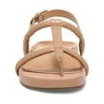 thumbnail image 5 of FSJ Women Split Round Toe Platform Thong Sandals T Strap Buckled Platforms Summer Beach Holiday Daily Shoes Size 8 Sandy Brown, 5 of 6
