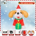 thumbnail image 5 of GOOSH Christmas Inflatables 5 FT Inflatable Christmas Dog Wearing Hat with Gift Box, Cute Christmas Dog Inflatable Blow Up Puppy with LED Lights, Outdoor Christmas Decorations for Xmas Holiday Party, 5 of 6