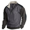 thumbnail image 1 of Blusa y camisa de manga larga con cuello alto y cremallera frontal a media altura, sudadera con capucha de manga larga a juego con colores para hombre, sudaderas con capucha, blusa para hombre, 1 of 4