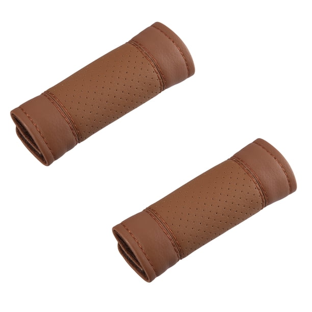 2uds Coche Accesorios Imitación Cuero Puerta Manija Cubierta Protector Marrón