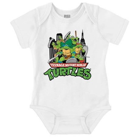 

TMNT Retro Cartoon Save New York Romper Boys or Girls Infant Baby Brisco Brands 12M
