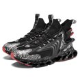 thumbnail image 3 of Men's High-Top Knit Blade-Sole Sneakers, Lightweight Lace-Up Athletic Shoes with Futuristic Glow Design for Streetwear, Running, and Casual Wear, 3 of 10