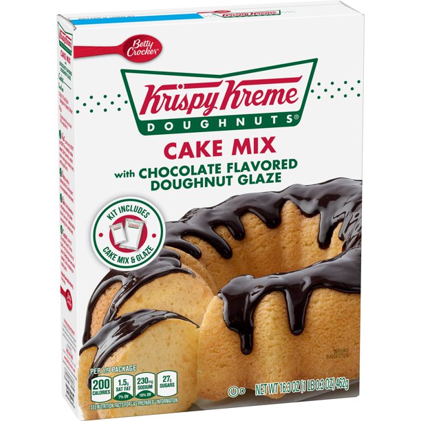 Betty Crocker Cake Mix with Krispy Kreme Chocolate Doughnut Glaze Wave