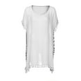 thumbnail image 3 of Swimsuit Cover up For Women Women's New Fashion Beach Sexy Solid Hem Cover Up Swimwear White One Size, 3 of 3
