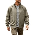 thumbnail image 2 of Jessboyy Mens Bomber Jackets Fall Winter Midweight Stand Collar Zip up Jacket Work Trendy Casual Windbreaker Jackets Army Green,XL, 2 of 9