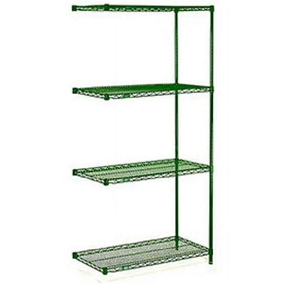 Nexel Green Epoxy Wire Shelving Add-On, 60 x 21 x 63 in.