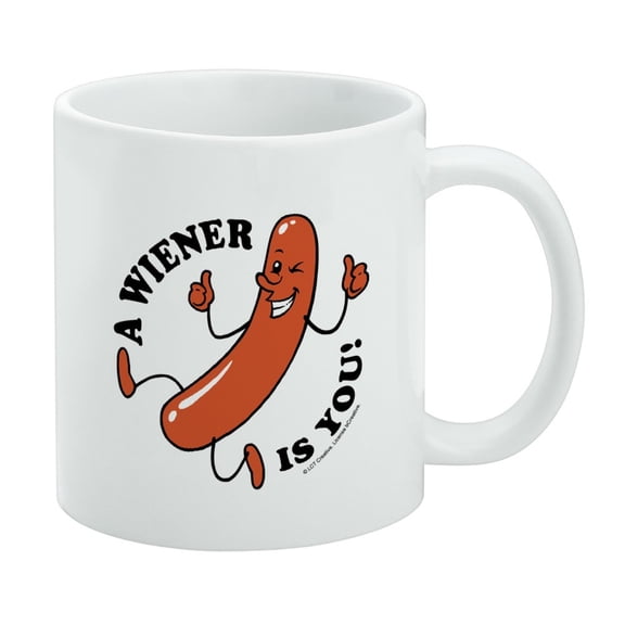 A Wiener Winner Is You Hot Dog Funny Humor White Mug