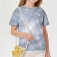 thumbnail image 4 of snilers Boys Girls Shirts Galaxy Graphic T-Shirt Kids Novelty Short Sleeve Crewneck Tops Starry Sky Print Tees 4-16 Years, 4 of 9