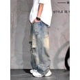 thumbnail image 5 of Reppunk New Men's Vintage Washed Distressed Holes Classic Baggy Jeans Men Straight Denim Pants Streetwear Hip-Hop Style Loose Fit Denim Pants Menswear, 5 of 6