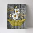 thumbnail image 5 of Yellow Daisy In Bathtub Wall Art Canvas Bathroom Wall Decor Inspirational Butterfly Quotes Grey And Black Wood Background Artwork Framed Modern Home Wall Decor for Bathroom Ready to Hang 12x16 Inch, 5 of 6