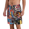 thumbnail image 2 of Jean Michel Basquiat Men's Beach Shorts Quick Dry Athletic Workout Swim Shorts Elastic Waist Drawstring Summer Shorts, 2 of 5