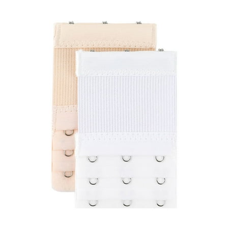 

Unique Bargains 2 Pcs Bra Extenders Elastic Bra Strap Extension 3-Row 2/3/4 Hook