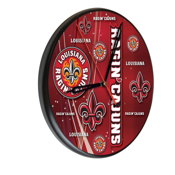 University of Louisiana at Lafayette 13" Solid Wood Clock