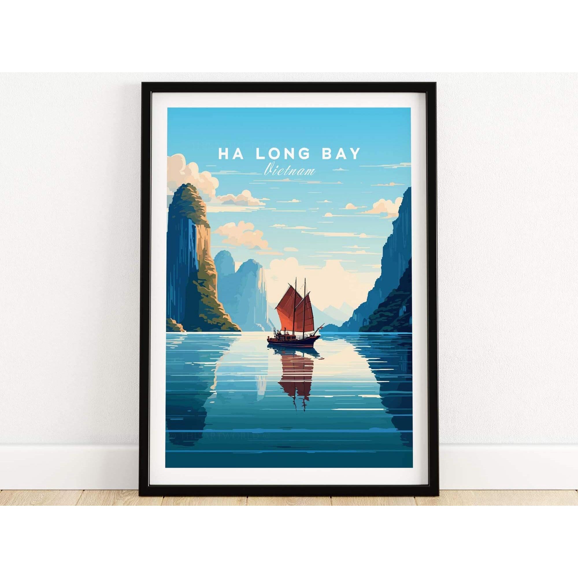 Ha Long Bay Poster Vietnam Birthday present Wedding anniversary gift