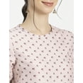 thumbnail image 5 of Moomaya Womens Printed Round Neck Top, Short Petal Sleeves Summer Top, 5 of 9