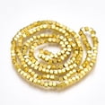 thumbnail image 2 of Electroplate Non-magnetic Hematite Beads Strands Cube Golden Plated 2x2x2mm Hole: 0.5mm 203pcs/strand 16.5 inch, 2 of 2