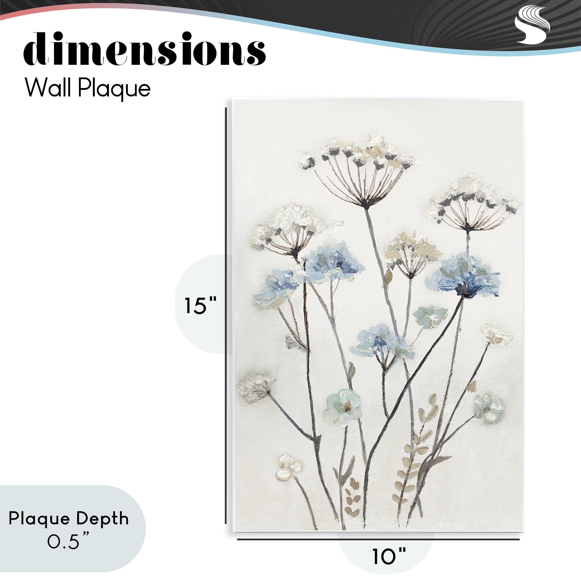 Stupell Industries Soft Jardin Azul Wall Plaque Art, design by Patricia Pinto