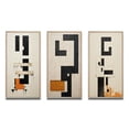 thumbnail image 2 of Designart "Abstract Monochrome Minimalism New Order V" Modern Geometric Framed Wall Art Set Of 3 - Black Abstract Frame Gallery Wall Set For Home Decor, 2 of 6