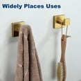thumbnail image 4 of Towel Hooks for Bathrooms, Brushed Gold Towel Hook for Kitchen Bathroom, SUS304 Stainless Steel Coat Hook, Square Heavy Duty Holder Robe Hooks for Hanging Towels,  sponges, Wall Mount, 4 Pack, 4 of 8