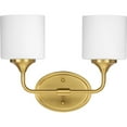 thumbnail image 5 of Lynzie Collection Two-Light Brushed Gold Etched Opal Glass Modern Bath Vanity Light, 5 of 13
