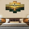 thumbnail image 2 of TISHIRON 5PCS Framed Landscape Theme Canvas Wall Art Set,60"x40" Airplane Take Off at Sunset Wall Canvas Art Decor, 2 of 7