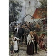 thumbnail image 2 of Janis Rozentāls 14x18 Gold Ornate Wood Frame and Double Matted Museum Art Print Titled - After Church (1894), 2 of 4
