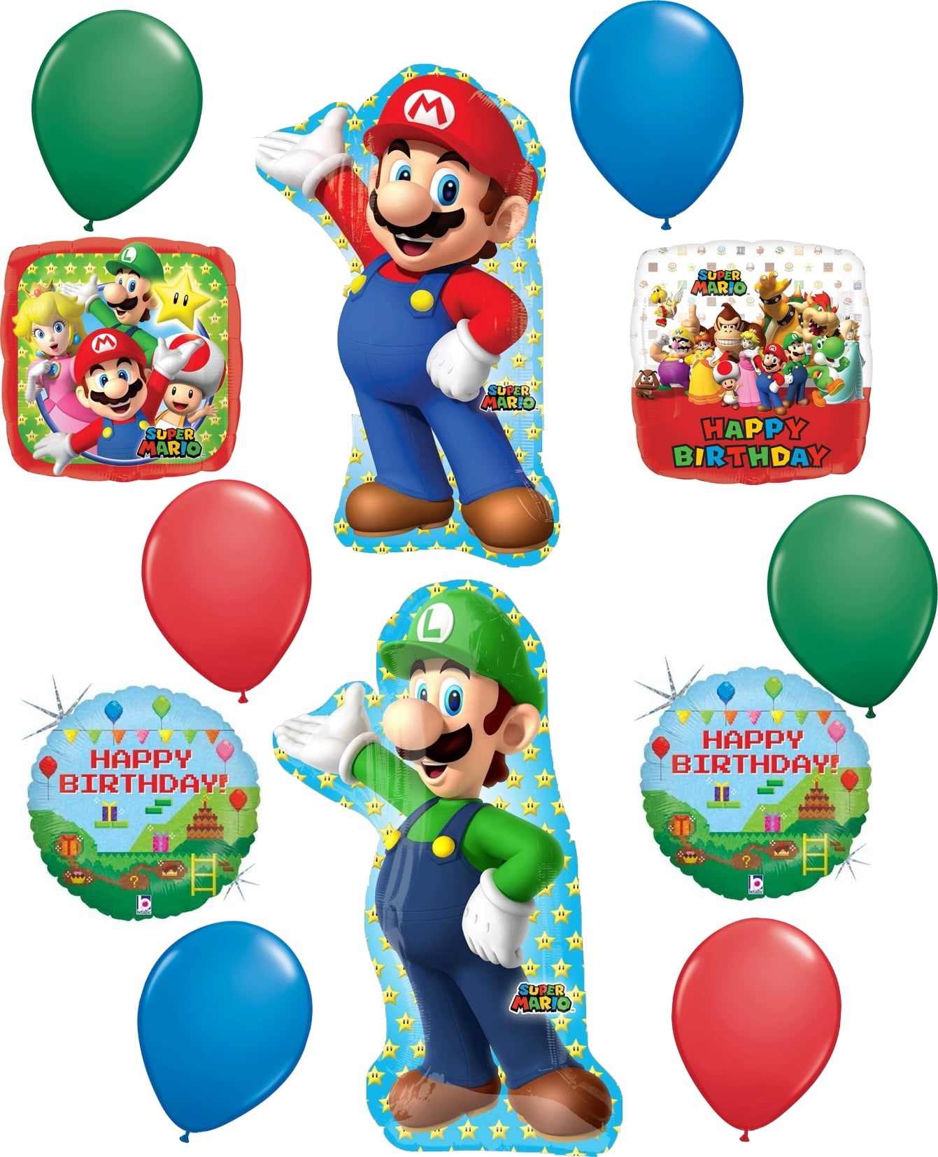 SUPER MARIO & LUIGI BROtheRS Video Game Birthday Balloons Decoration  Supplies Party 