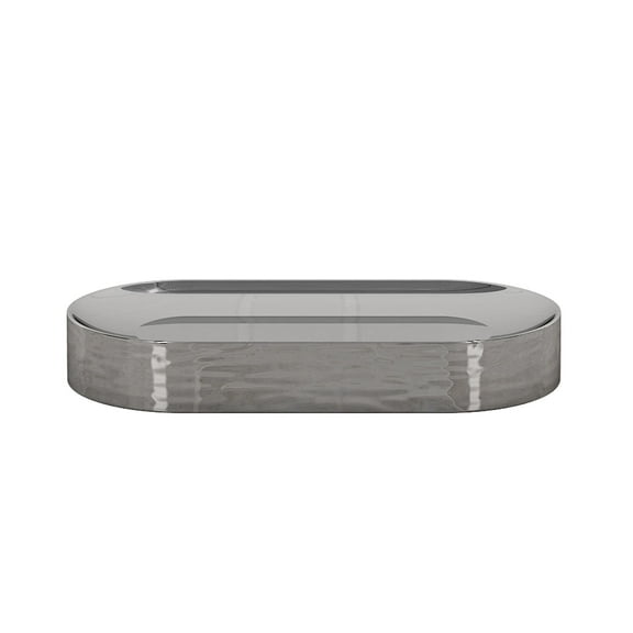 nu steel Metropolitan Metal Soap Dish Tray for Bathroom Vanities, Countertops, Pedestals, Kitchen Sink-Store Hand Soap,Pumice Bars,Sponges,Scrubbers-Shiny/Hammered