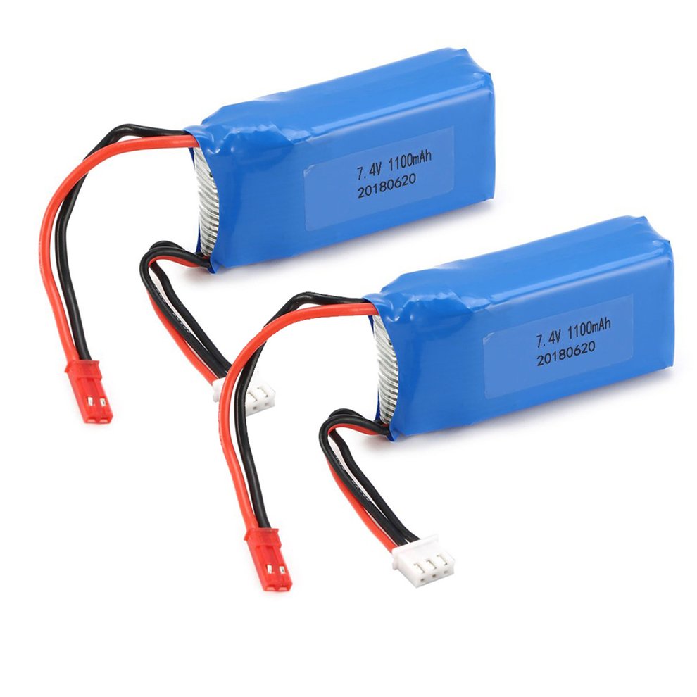 2PCS 1/18 RC Car 7.4V 1100mAh LiPo Battery for Wltoys A949