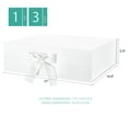 thumbnail image 4 of PKGSMART 3 Extra Large White Gift Boxes with Magnetic Lids and Ribbons for Gifts, 16.3x14.2x5 inches, 4 of 6