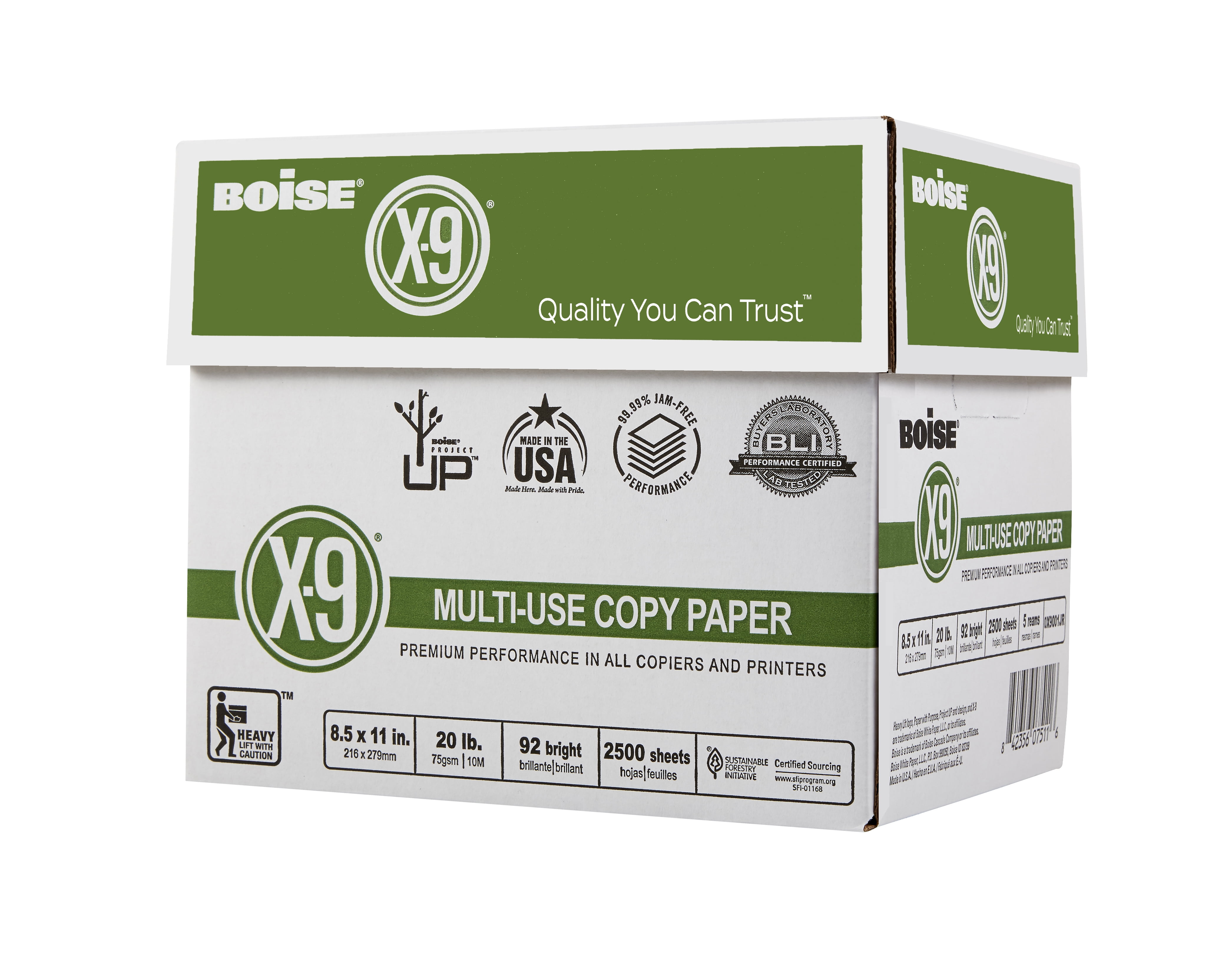 BOISE X-9, Printer-Ready, Multi-Use Copy Printing Paper, 8.5