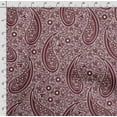 thumbnail image 4 of Soimoi Asian Paisley Print, Poly Taffeta Fabric, Decor Sewing Fabric by The Yard 56 Inch Wide, Decorative Fabric for Outdoor Upholstery, Umbrellas and Home Accents, Maroon & White, 4 of 5