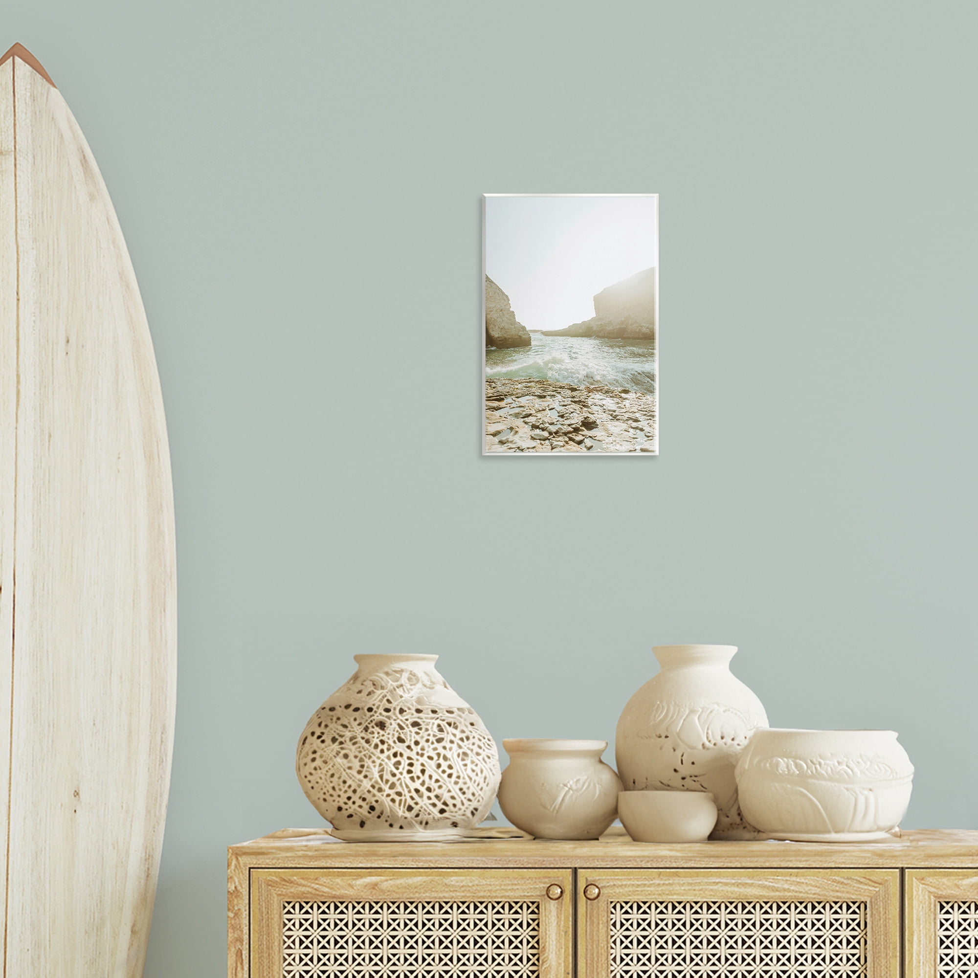 Stupell Industries Rocky Beach Cove Landscape Photography Unframed Art Print Wall Art, 10 x 15