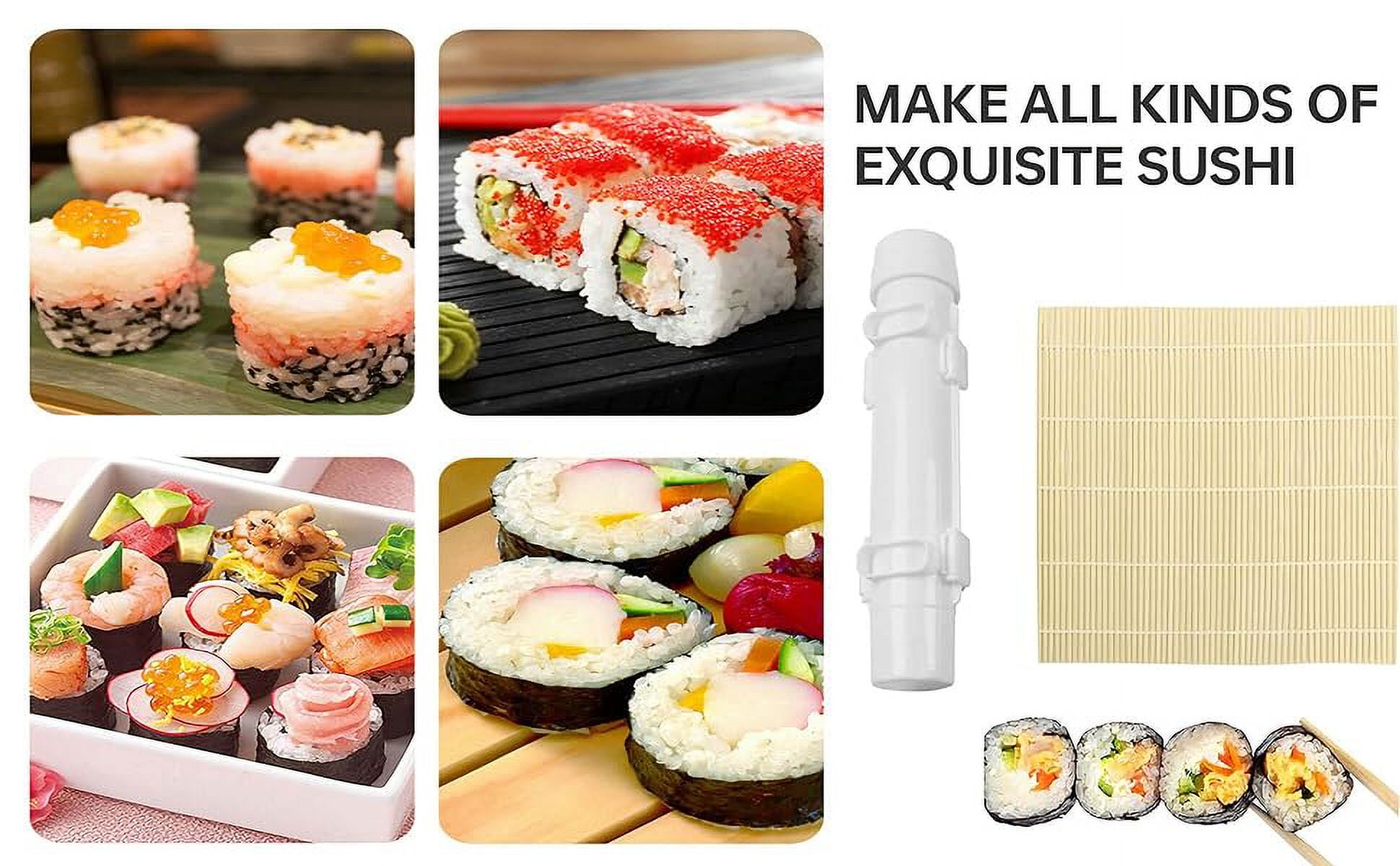 PUROSUR Sushi Roll Maker Making Kit Mold Sushezi Rice Roller Mold Kitchen DIY Set, Size: 11.4