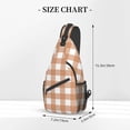 thumbnail image 3 of ZNDUO Sling Bag, Men Shoulder Backpack Small Cross Body Chest Sling Backpack-Brown Gingham Print Pattern, 3 of 8