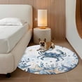 thumbnail image 2 of Blue Crab Coastal Round Area Rug 7Ft Washable Circle Rugs for Dorm Laundry Room, Beach Starfish Nautical Coral Ombre Non-Slip Carpet Floor Mats Indoor Outdoor Carpet Runner Aesthetic Home Decor, 2 of 8