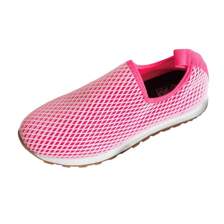 

XIAQUJ Ladies Fashion Solid Color Breathable Mesh Shallow Cut Flat Casual Sports Shoes Sneakers for Women 2024 Pink 7.5(39)