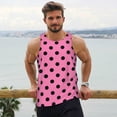thumbnail image 6 of Picia Rose red polka dots Printed Men’s Performance Tank, Men's Workout Tank Top Moisture-Wicking Tank Top Muscle tee, Breathable Workout Shirt-3X-Large, 6 of 7