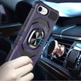 thumbnail image 2 of For iPhone 17E / 16E / SE4 Robotic Hybrid with Magnetic Ring Stand Case Cover - Dark Purple, 2 of 3