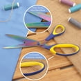 thumbnail image 3 of BambooMN Titanium Softgrip Scissors Set - Pinking, Sewing, Arts, Crafts, Office - 10 Sets of 4 - Blue w/Yellow, 3 of 6
