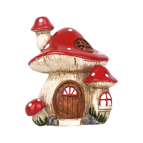 Fairy Garden House Mushroom Decor 3.5 X 3.5 X 4 Inch Whimsical Statue Fall Halloween Christmas Home Outdoor Decoration 1 Piece