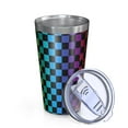 thumbnail image 2 of 16oz Tumblers Rainbow Checkered Pattern Stainless Steel Vacuum Insulated Double Wall Travel Tumbler Cups Mug with Lid and Straw,Cleaning Brush for Coffee,Tea, 2 of 4