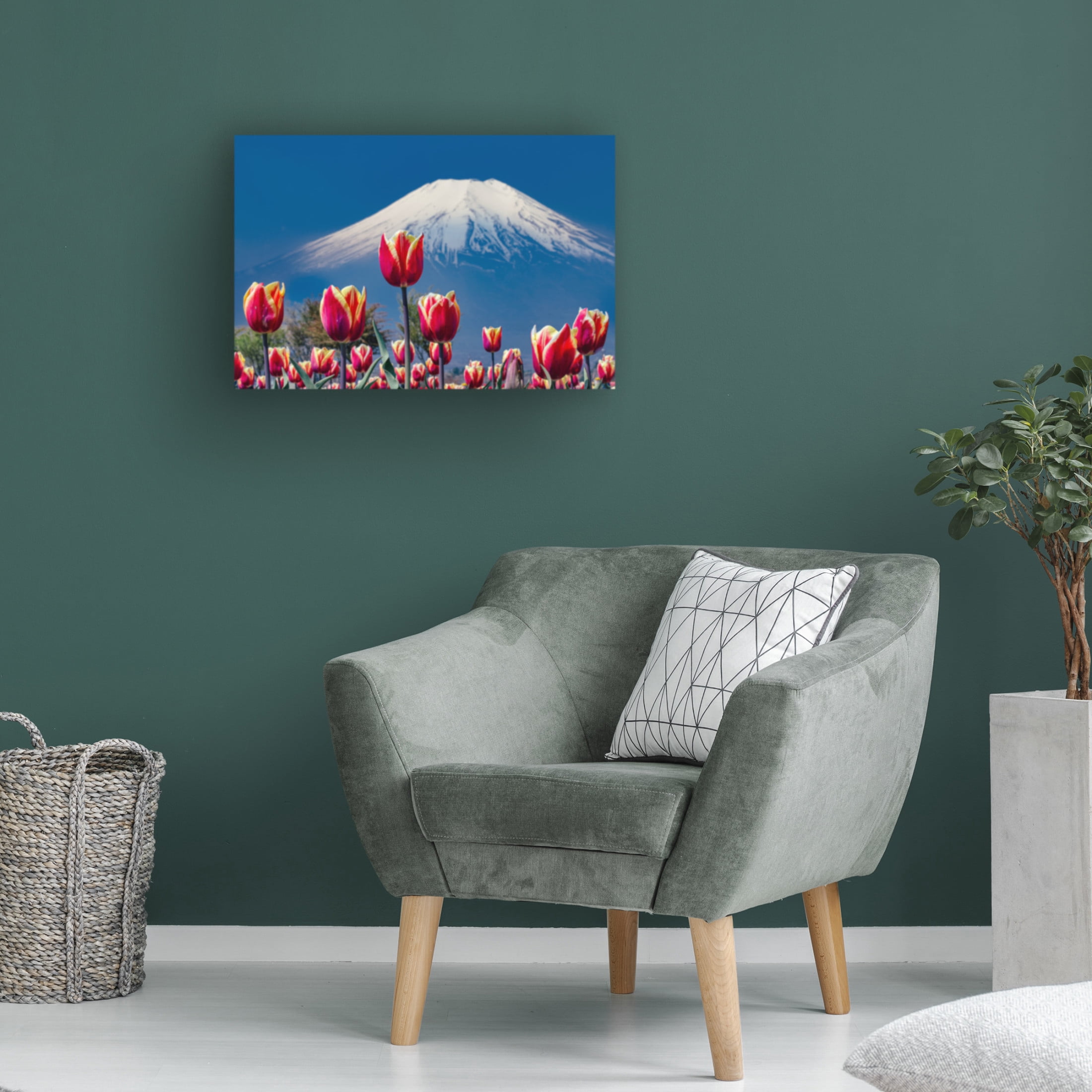 Trademark Fine Art sirouminami Tulips and Mt Fuji Canvas Wall Art