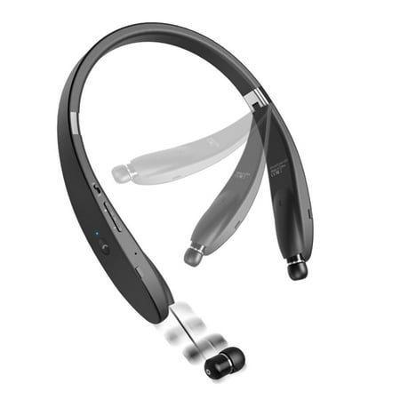 Compatible With LG V50 ThinQ 5G, V40 ThinQ, V35 ThinQ - Neckband Wireless Headset w Retractable Earbuds Premium Sound Headphones Earphones Hands-free Mic [Folding] [Fonus]