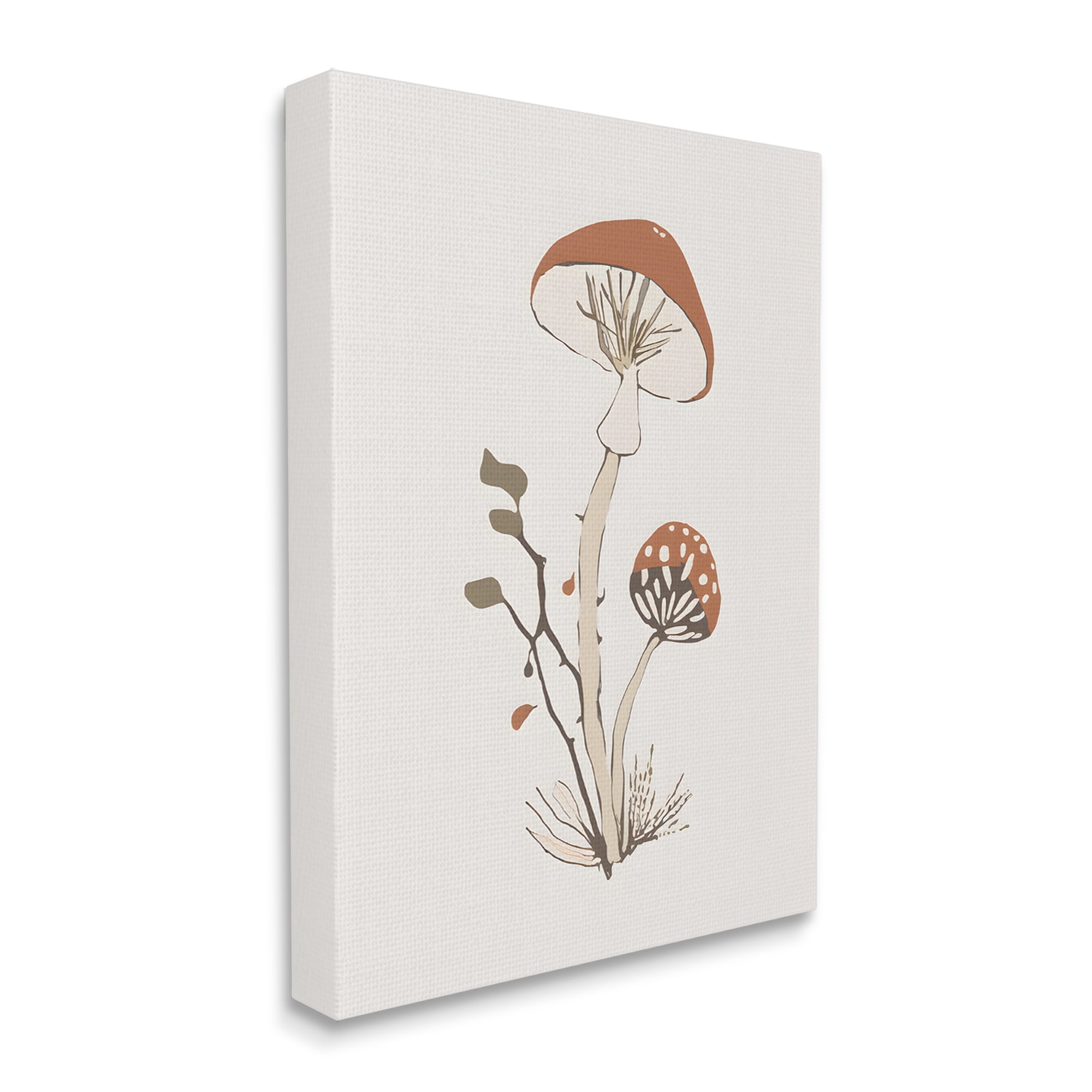 Stupell Industries Minimal Amanita Mushroom Botanical & Floral Painting Gallery Wrapped Canvas Art Print Wall Art, 16 x 20