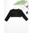 thumbnail image 3 of DPOIS Kids Girls Long Sleeves Beaded Bolero Jacket Shrug Cardigan Black 5-6, 3 of 7